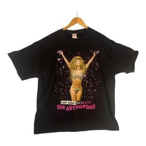 Lady Gaga's ArtRAVE ARTPOP Ball 2014 Official Tour T Shirt Size XL Black Gaga